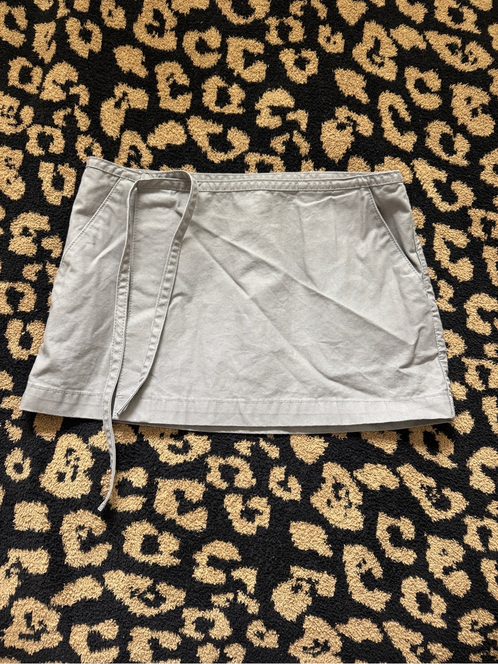 VINTAGE gray wrap mini skirt